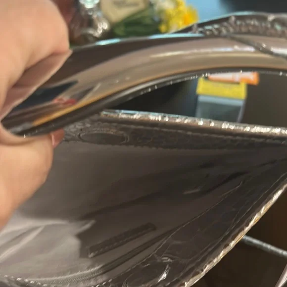 Walter Baker Silver Mini Bag with Crocodile Embossing - Picture 4 of 5